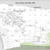 Map depicting the archaeological excavation site at Hare Harbor in Quebec, Canada in 2009