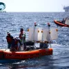 One-meter-tall plastic drifters are released into the Gulf of Mexico in 2012. Over 300 of these drifters were released and their location information was sent to researchers every five minutes through GPS satellite. 