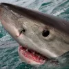 Great White Shark at sea surface – marvels of evolution.
