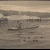 an Inuit hunts in a kayak