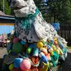 Lidia the Seal is made entirely of plastic trash from the ocean.