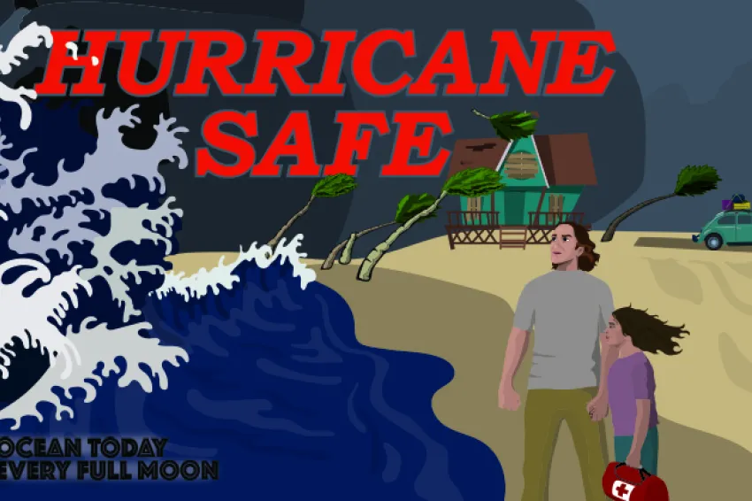 An illustration of hurricane storm surge