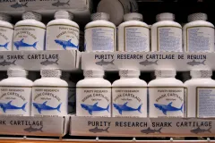 Bottles of shark cartilage supplements