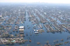 Submerged houses after Katrina