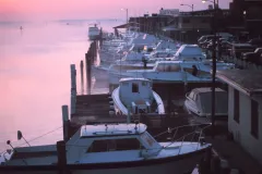 Boats docked in a Chesapeake Bay harbor