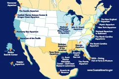 Map of the Coastal Ecosystem Learning Centers throughout North America