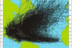 A map of all historical hurricane tracks
