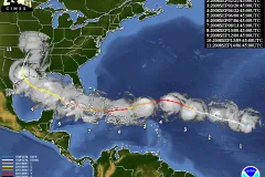 Snapshots of Hurricane Ike over several days