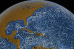a map of North America with the swirling tides