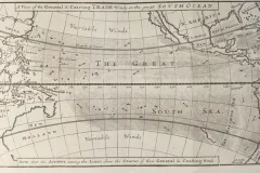 The arrows show the direction of ocean currents recorded by William Dampier while crossing “La Grande Mer du Sud”—the Pacific Ocean.