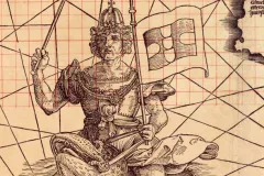 King Manuel of Portugal rides a sea creature