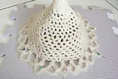 a finished radiolarian crochet project