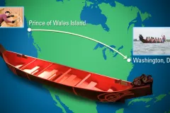The canoe traveled more than 4,828 kilometers (3,000 miles) to reach Washington, D.C.