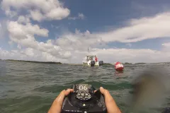 Participants in the challenge must first set a compass bearing in the direction they are headed to properly navigate underwater. 