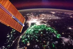 Green lights seen from the ISS