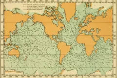 an older map shows ocean surface currents using arrows 