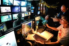 Inside the remotely operated vehicle (ROV) Jason.
