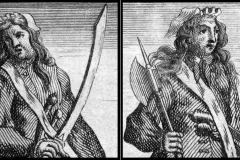 Pirates Ann Bonny and Mary Read shown in men's clothes
