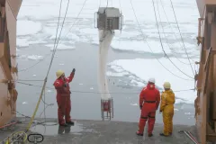 Scientists use a multinet to collect zooplankton.