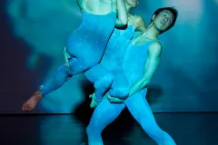 Three dancers dependent on one another, as in the food web.
