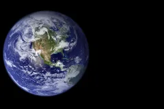 Earth as seen from a satellite.