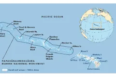 This Marine National Monument protects a chain of atolls and reefs 1,931-kilometers (1,200-miles) long.
