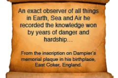 A replica image of Dampier's memorial plaque. 