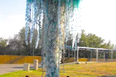 A plastic bottle jellyfish sculpture. 
