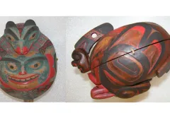 These rattles from British Columbia were used during shamanistic performances.