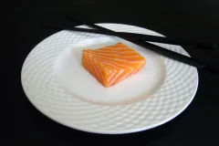 Cut of Atlantic Salmon on a Plate