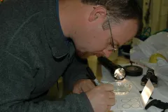 Scientist Kevin Raskoff processes samples of DNA 