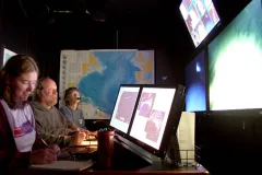 Auster and colleagues direct a remotely operated vehicle (ROV) dive on the New England Seamounts.