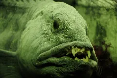 Despite its fearsome look, the Atlantic wolffish (or sea wolf) isn't a danger to humans, largely preying on whelks, crabs, and sea urchins. 