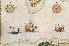 a mermaid illustration on an old map