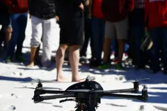 This small drone helped scientists to follow a trail of pink dye tracking ocean movement below the surface of the water in the Gulf of Mexico. 