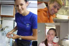 Staci DeSchryver, Jason Moeller, and Caitlin Fine, during their time in NOAA’s Teacher at Sea Program