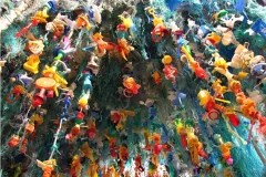 The Gyre is an abstract piece symbolizing the Great Pacific Garbage Patch, a large ocean vortex that collects trash from around the Pacific Ocean.