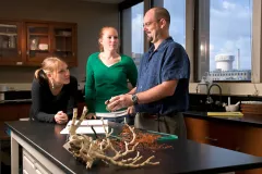 Dr. Brendan Roark discusses different methods of sampling deep-sea corals with undergraduate students at Texas A&M University.