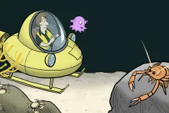 Illustration from video showing Zack and Molly in a deep sea submersible.