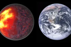two photos of Earth side by side