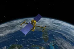 a satellite up above the Earth