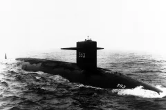 a submarine at the surface