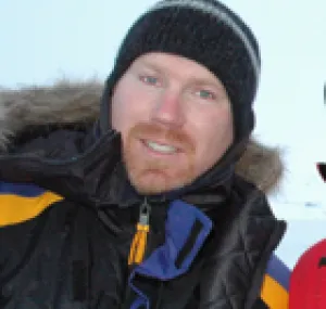 Christian McDonald wearing cold weather gear.