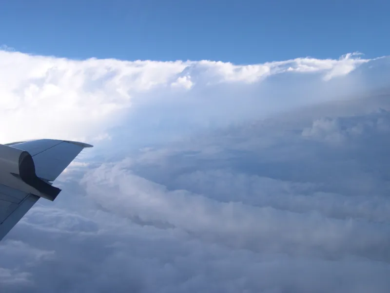A view of a hurricane's eyewall