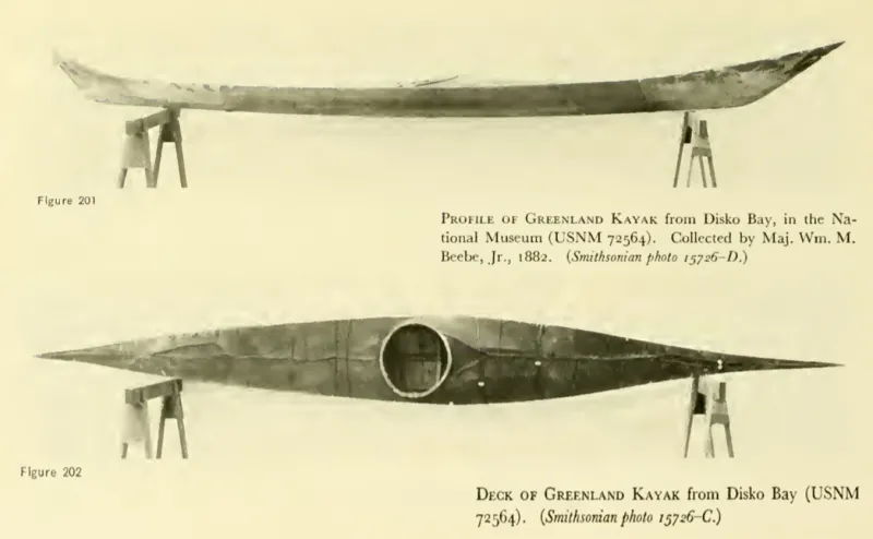 a profile and top down view of a kayak