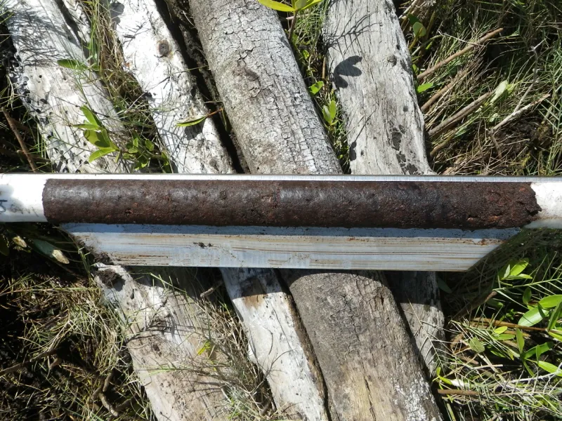 The coring device Maggie used to sample peat in Belizean mangroves. 