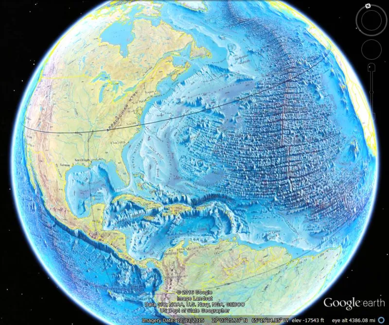 A map of the Mid Ocean Ridge