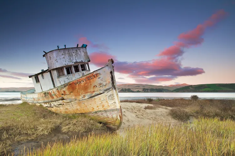 “Tomales Bay is a narrow, protected waterway along the San Andreas fault. In years past, it was known for its thriving fishing industry. This boat is a relic from better times for local fishermen, and few of its kind can still be found today. The ridgeli