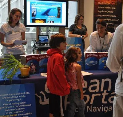 A booth at the Ocean Hall anniversary event. 