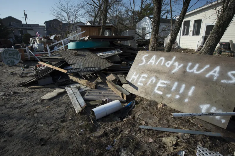 sign in hurricane wreckage